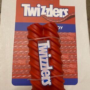 DOG TOY VINYL TWIZZLER-SHAPED {SQUEAKER INSIDE}